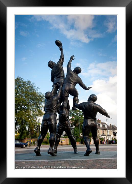Object sculpture Twickenham Rugby ground London Framed Mounted Print by Giles Rocholl