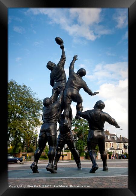 Object sculpture Twickenham Rugby ground London Framed Print by Giles Rocholl