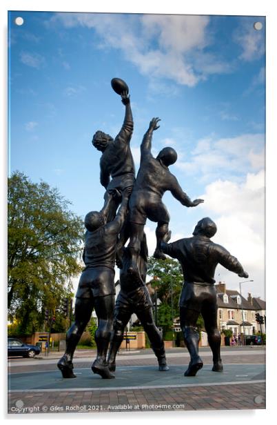 Object sculpture Twickenham Rugby ground London Acrylic by Giles Rocholl