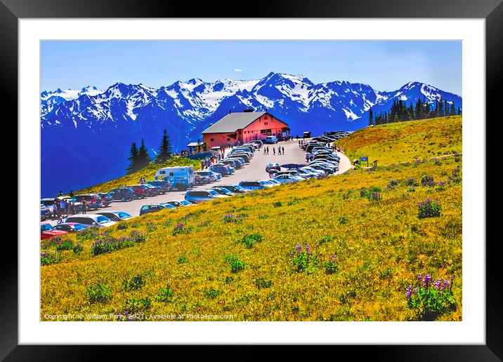 Hurricane Ridge Visitor Center Olympic National Park Washington Framed Mounted Print by William Perry