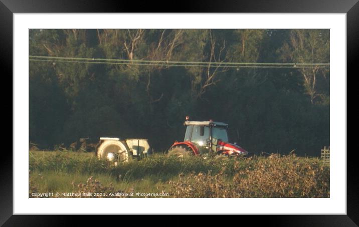 Tractors at Work Framed Mounted Print by Matthew Balls
