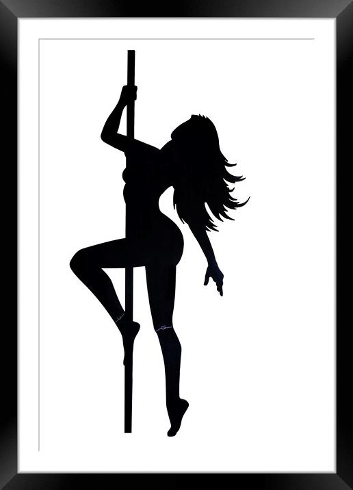 Pole Dancer Framed Mounted Print by Raymond Evans