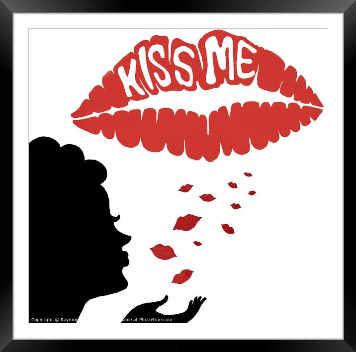 Kiss Me Framed Mounted Print by Raymond Evans