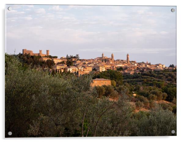 Montalcino Cityscape on a Summer Morning Acrylic by Dietmar Rauscher