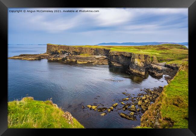Sea cliffs on west coast of Isle of Staffa Framed Print by Angus McComiskey