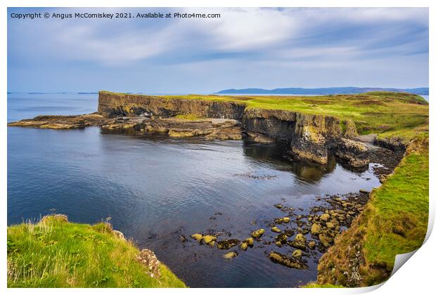 Sea cliffs on west coast of Isle of Staffa Print by Angus McComiskey