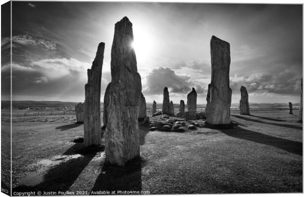 Callanish Standing Stones, Isle of Lewis, Outer Hebrides, Scotland Canvas Print by Justin Foulkes