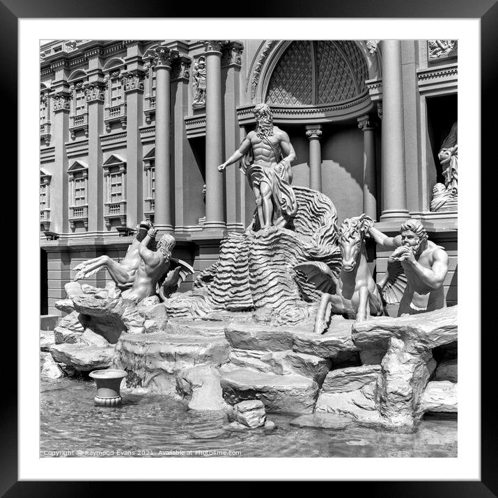Trevi Fountain Framed Mounted Print by Raymond Evans
