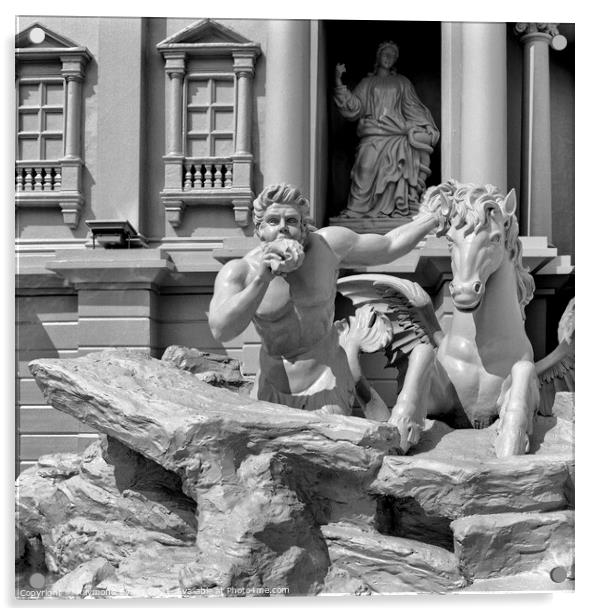 Trevi Fountain 3 Acrylic by Raymond Evans