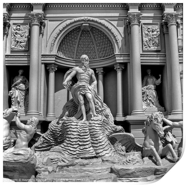 Trevi Fountain 4 Print by Raymond Evans