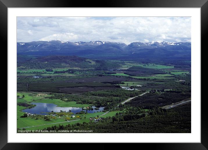 Avielochan and the Cairngorm Mountains, Scotland Framed Mounted Print by Phil Banks
