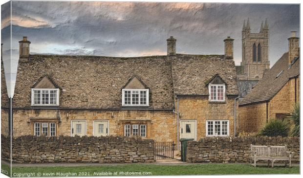 Stone Cottages In Broadway In The Cotswolds Canvas Print by Kevin Maughan