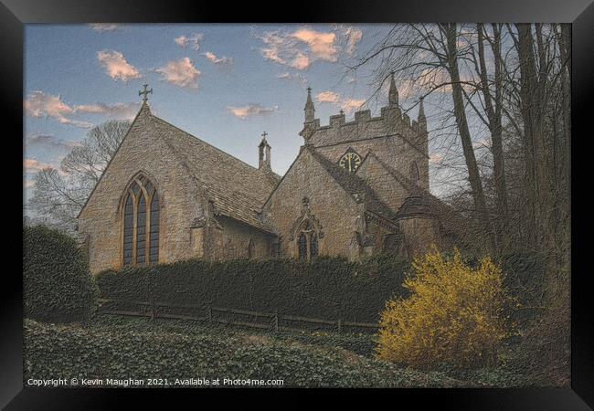 St Peters Church In Upper Slaughter Framed Print by Kevin Maughan