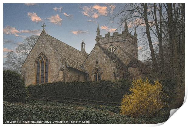St Peters Church In Upper Slaughter Print by Kevin Maughan