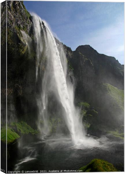 Seljalandsfoss waterfall in Iceland Canvas Print by Lensw0rld 