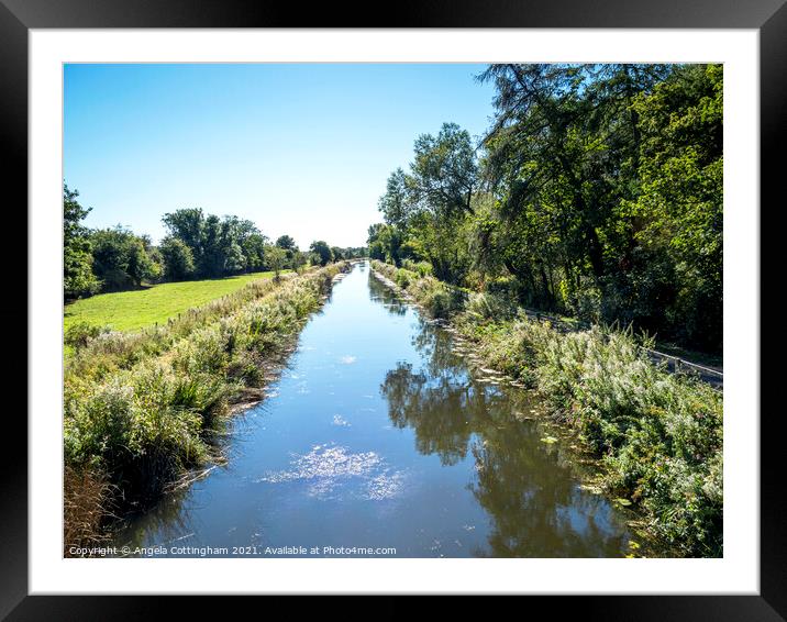 Ripon Canal from Rentons Bridge Framed Mounted Print by Angela Cottingham