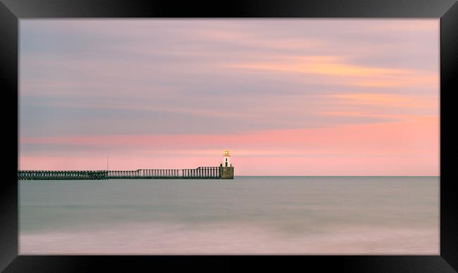 Blyth Pier Sunset Framed Print by Mark Jones