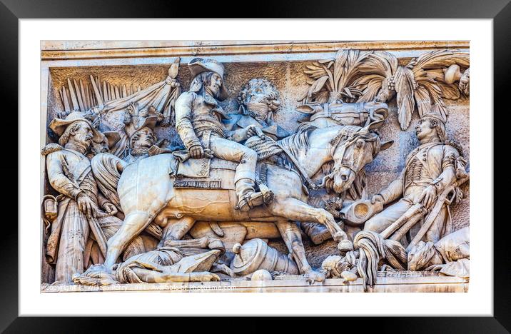 Napoleon Horse Statue Arc de Triomphe Paris France Framed Mounted Print by William Perry