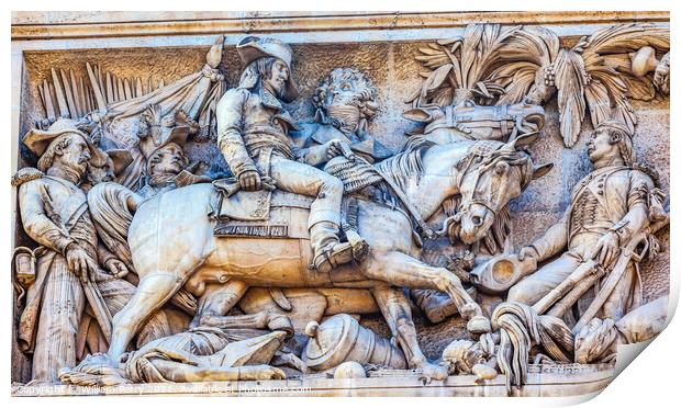 Napoleon Horse Statue Arc de Triomphe Paris France Print by William Perry
