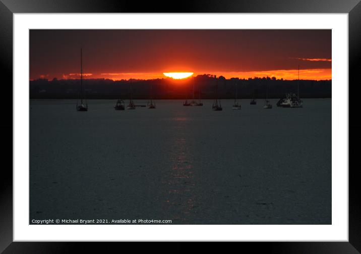  sunset over mersea Framed Mounted Print by Michael bryant Tiptopimage