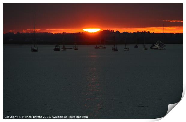  sunset over mersea Print by Michael bryant Tiptopimage