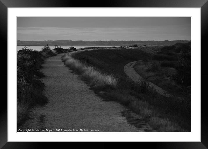 Sea view footpath at brightlingsea Framed Mounted Print by Michael bryant Tiptopimage