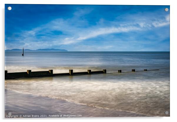 Rhyl Seascape Wales Acrylic by Adrian Evans