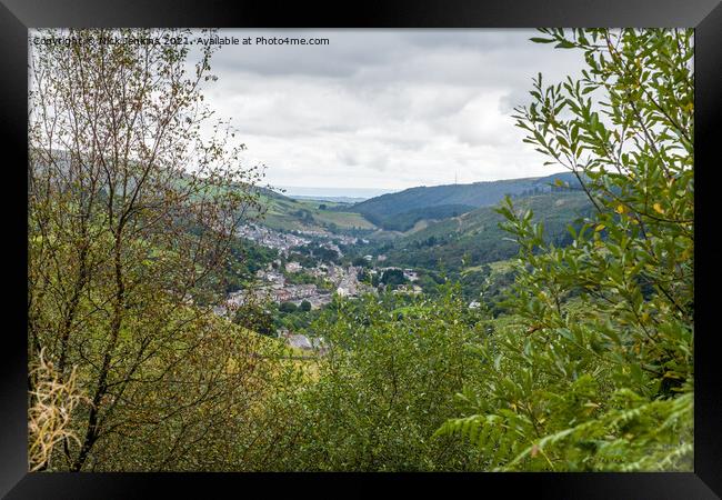 Looking Down the Garw Valley south Wales Framed Print by Nick Jenkins