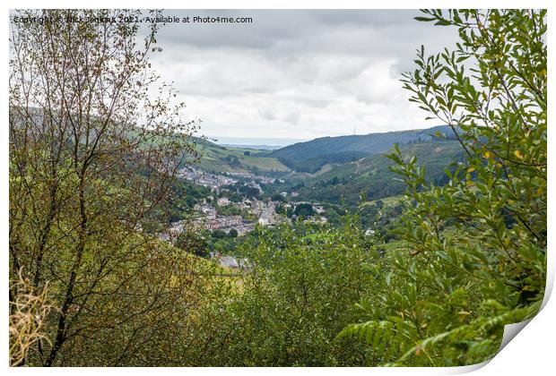 Looking Down the Garw Valley south Wales Print by Nick Jenkins
