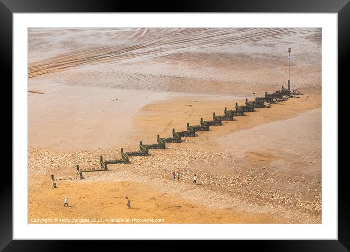 Zig zag breakers at Hunstanton  Framed Mounted Print by Holly Burgess