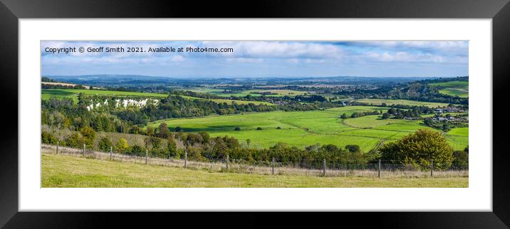 South Downs, Houghton and South Stoke Framed Mounted Print by Geoff Smith