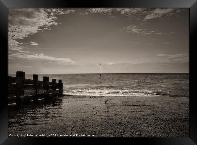A view from Seaford pier, East Sussex  Framed Print by Peter Wooldridge