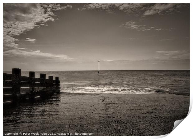 A view from Seaford pier, East Sussex  Print by Peter Wooldridge