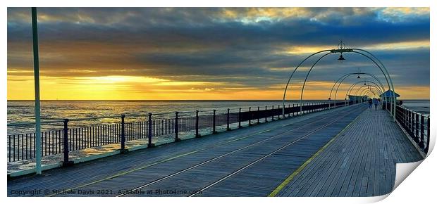 Southport Pier Sunset Print by Michele Davis