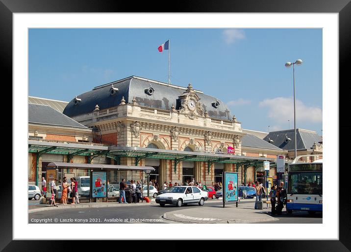 Train Station - Nice Framed Mounted Print by Laszlo Konya