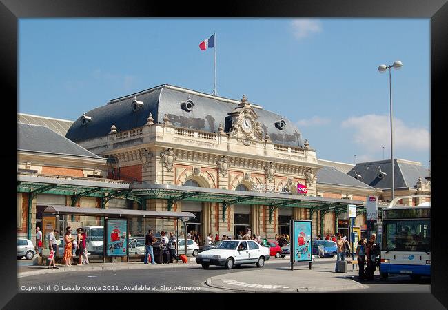 Train Station - Nice Framed Print by Laszlo Konya