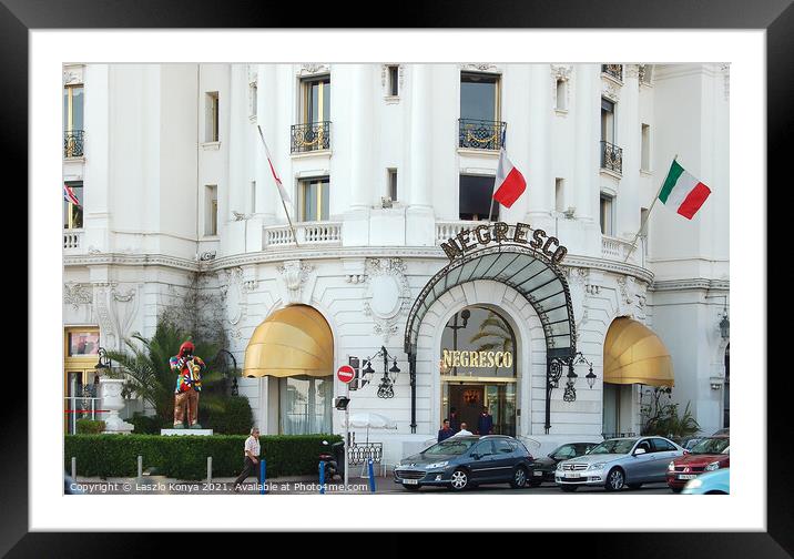 Hotel Negresco - Nice Framed Mounted Print by Laszlo Konya