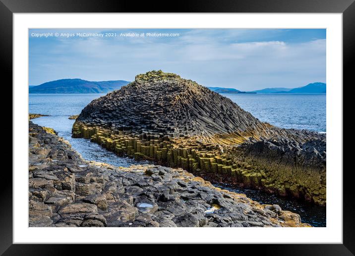 Basalt rock formation, Isle of Staffa Framed Mounted Print by Angus McComiskey