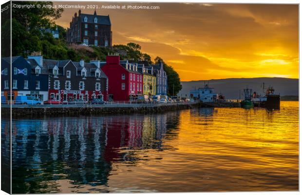 Sunrise Tobermory waterfront, Isle of Mull Canvas Print by Angus McComiskey