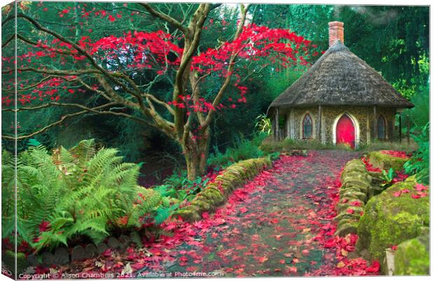 October Cottage Canvas Print by Alison Chambers