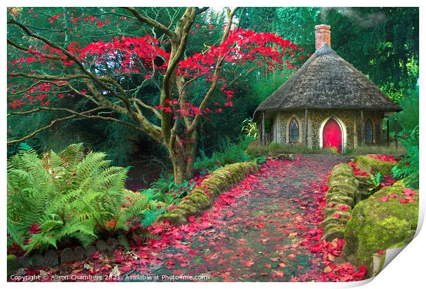 October Cottage Print by Alison Chambers