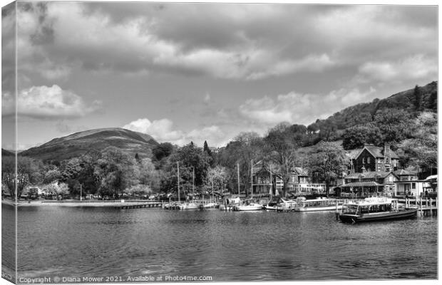 Ambleside Waterhead lake Dictrict Canvas Print by Diana Mower