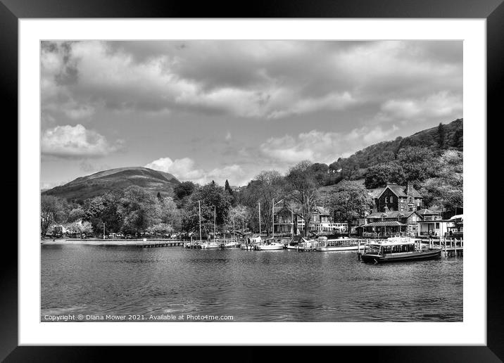  Ambleside Waterhead lake Dictrict Framed Mounted Print by Diana Mower