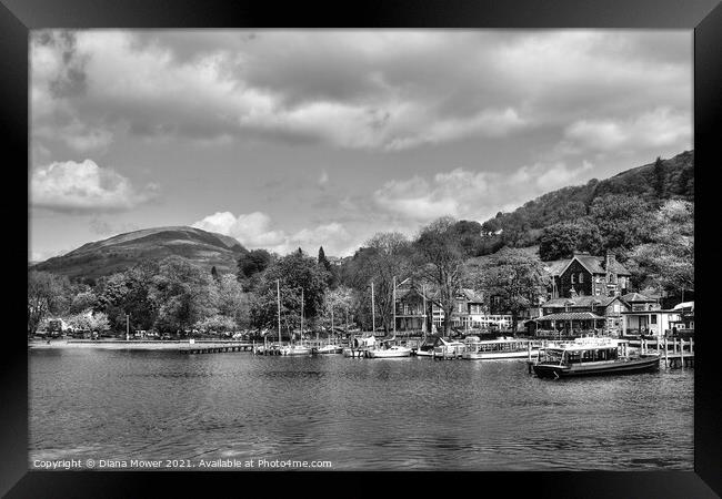  Ambleside Waterhead lake Dictrict Framed Print by Diana Mower