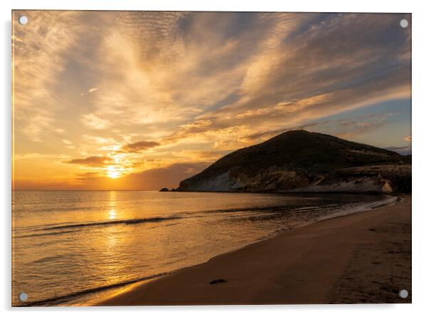 Sunrise on the Genoveses beach in Almeria Acrylic by Vicen Photo