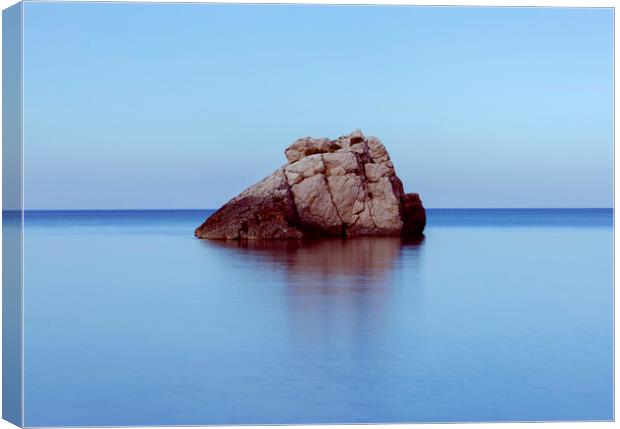 A lonely island in a calm sea in Ibiza Canvas Print by Vicen Photo