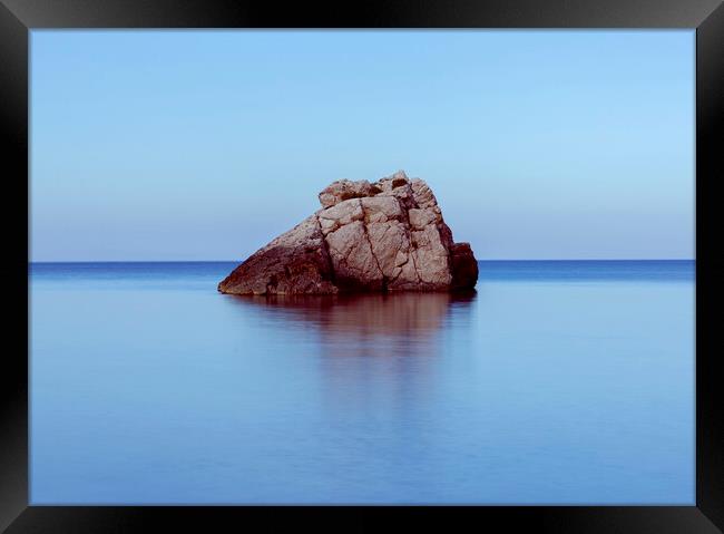 A lonely island in a calm sea in Ibiza Framed Print by Vicen Photo