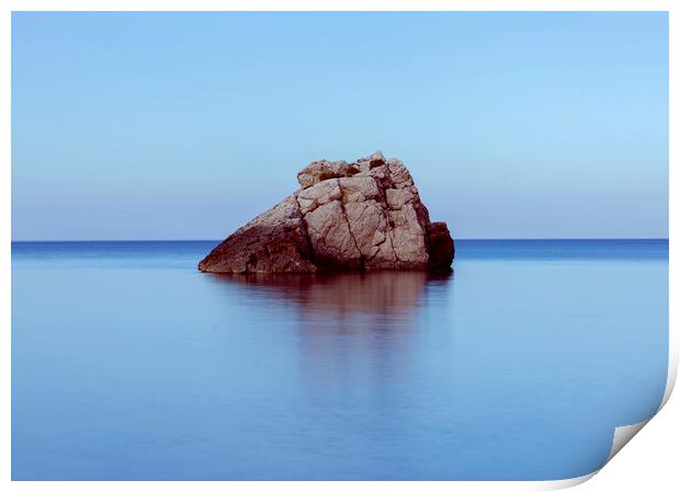 A lonely island in a calm sea in Ibiza Print by Vicen Photo