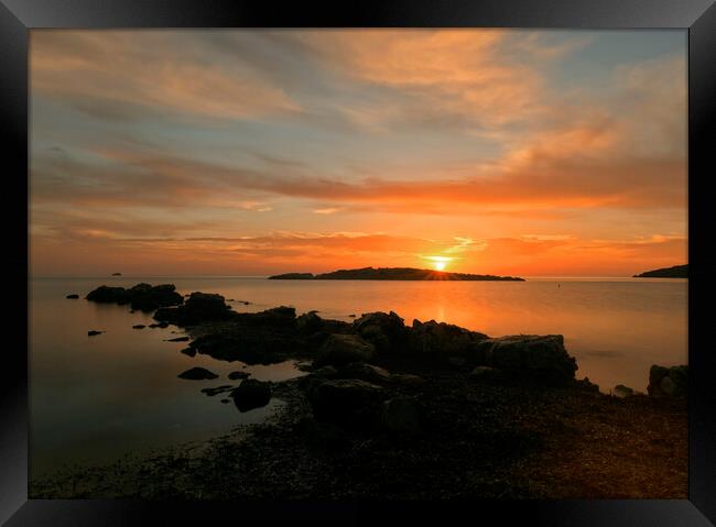 A peaceful sunrise from Sa Sal Rossa in Ibiza Framed Print by Vicen Photo