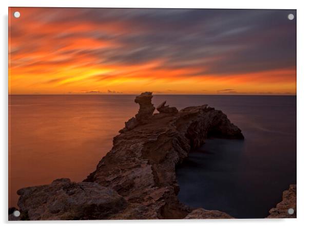 Spectacular and cloudy sunrise in cabo martinet, Ibiza Acrylic by Vicen Photo